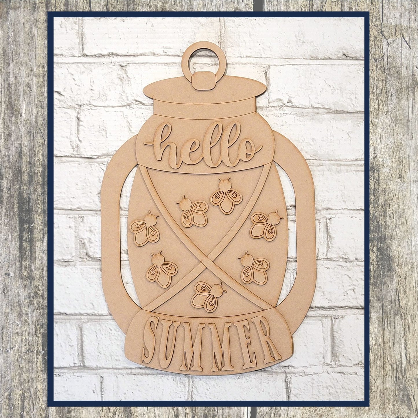 3D Door hanger - Hello Summer with Lightning bug Lantern