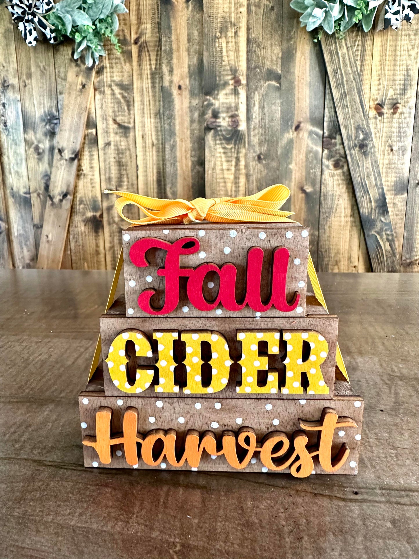 3D Boxy Book Stack - Fall Cider Harvest