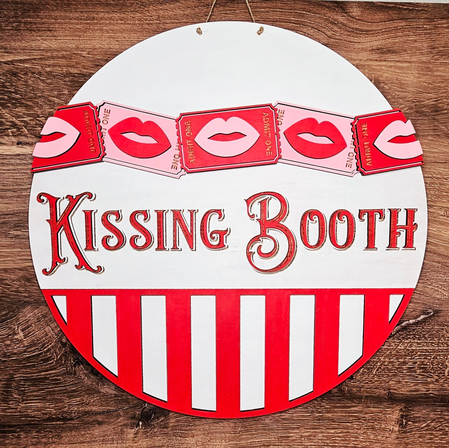 3D Door hanger Kissing Booth Admit One