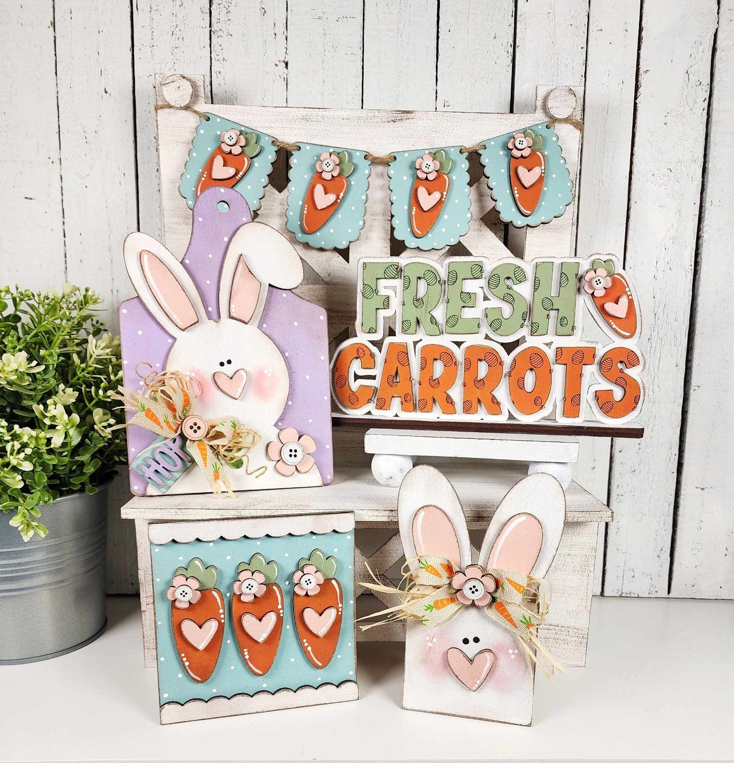 3D Tiered Tray Decor - Fresh Carrots Easter Tray
