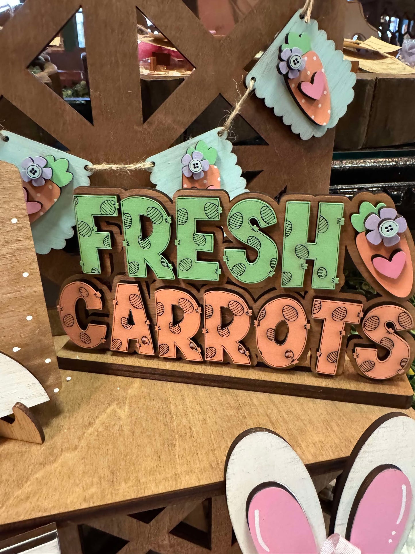 3D Tiered Tray Decor - Fresh Carrots Easter Tray