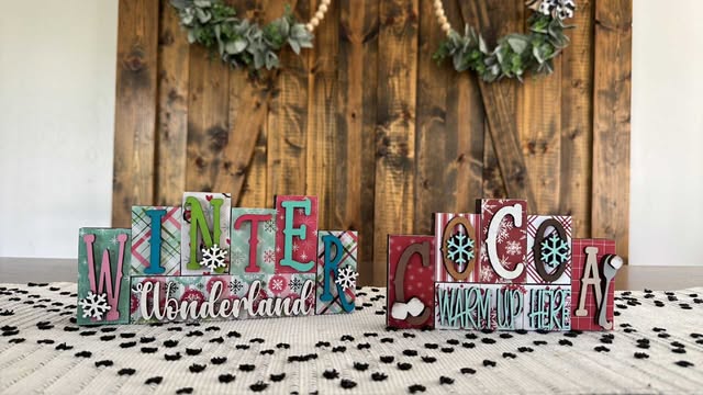 3D Standing Block Winter Displays