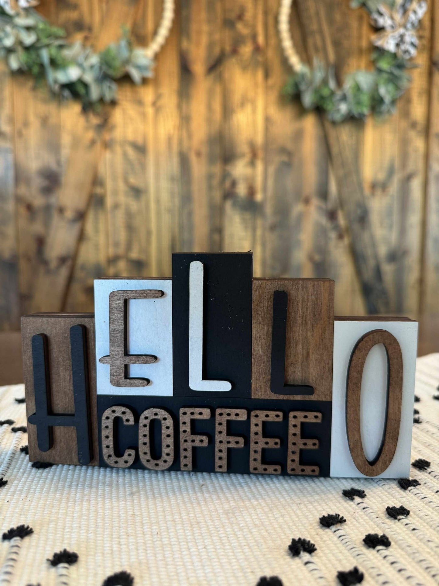 3D Standing Block Coffee Display