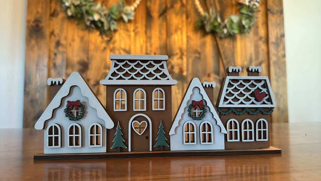 3D Standing Christmas Houses