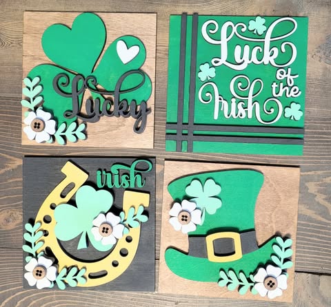 3D Interchangeable Square INSERTS - St Patrick's Day & Cinco De Mayo