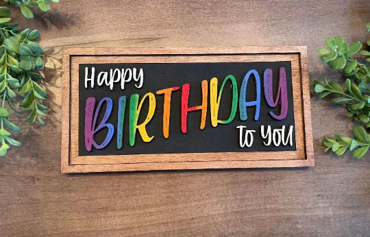 3D Interchangeable Rectangle INSERTS ONLY - Birthday