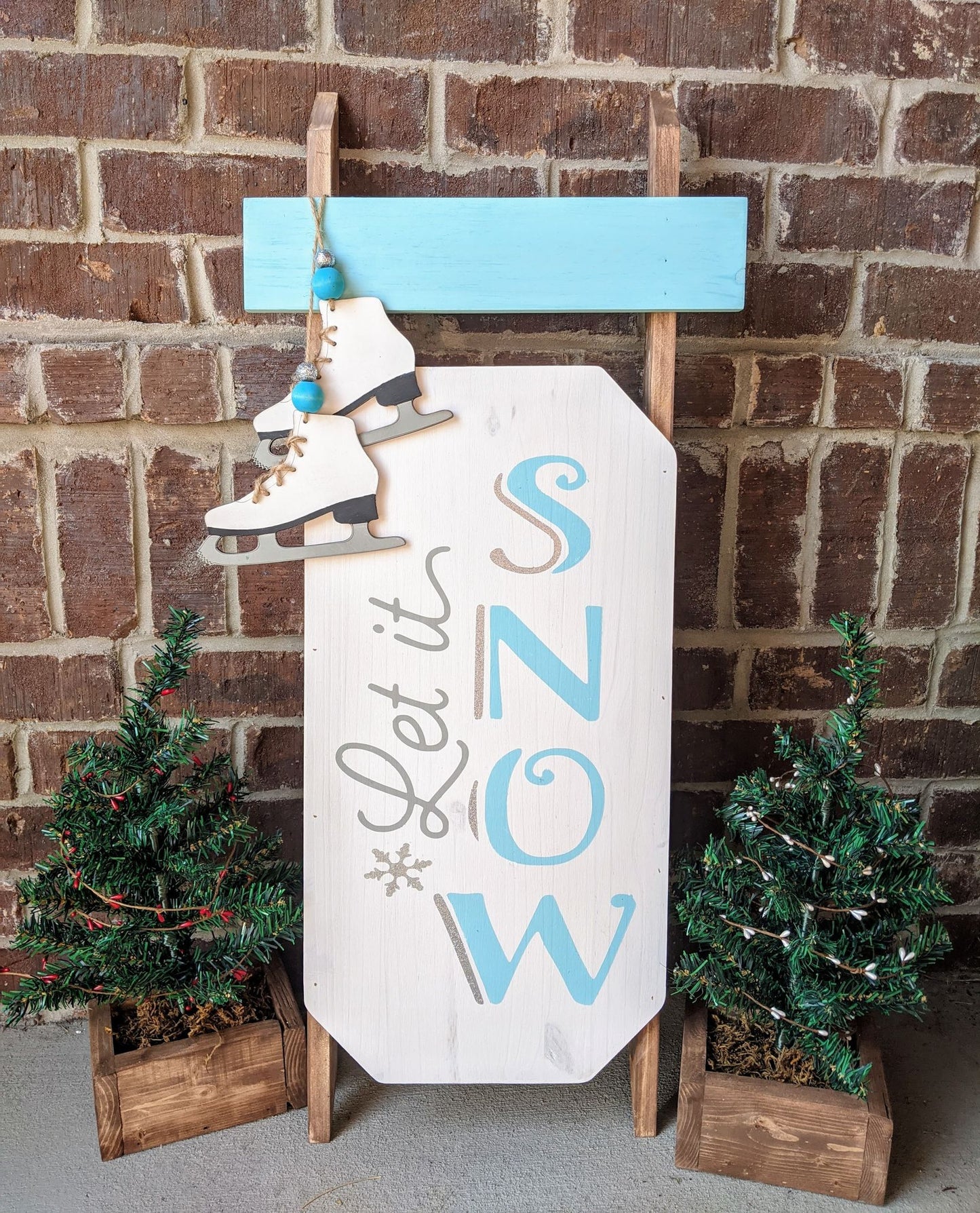Winter Sled - It's the most wonderful time of the year - Mouse with family name and welcome