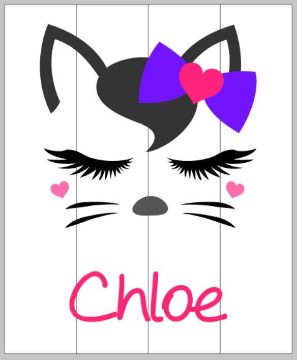 Cat face with name