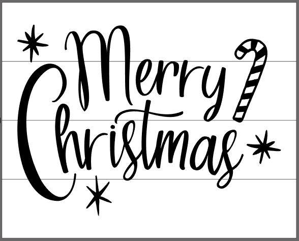 Merry Christmas with candy cane and stars