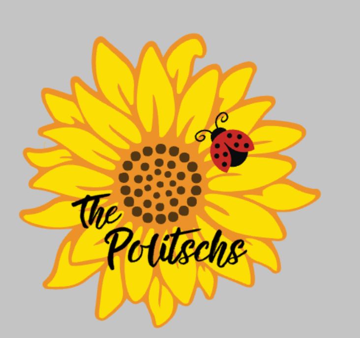 Door hanger Sunflower with Ladybug and Family Name