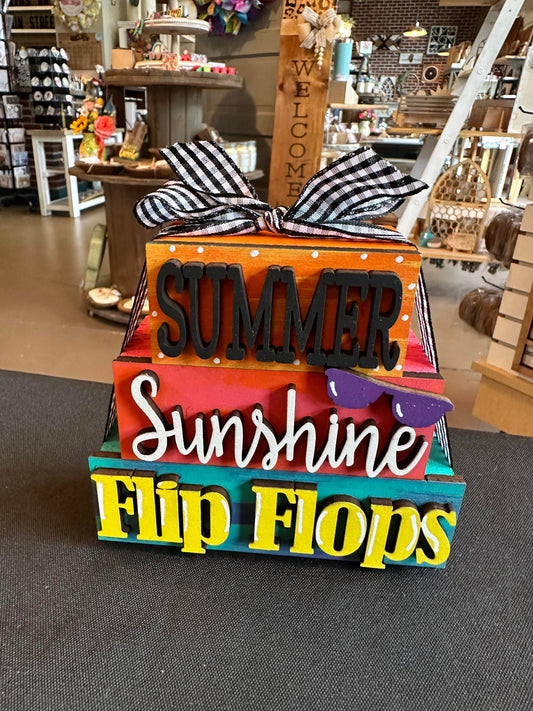3D Boxy Book Stack - Flip Flops