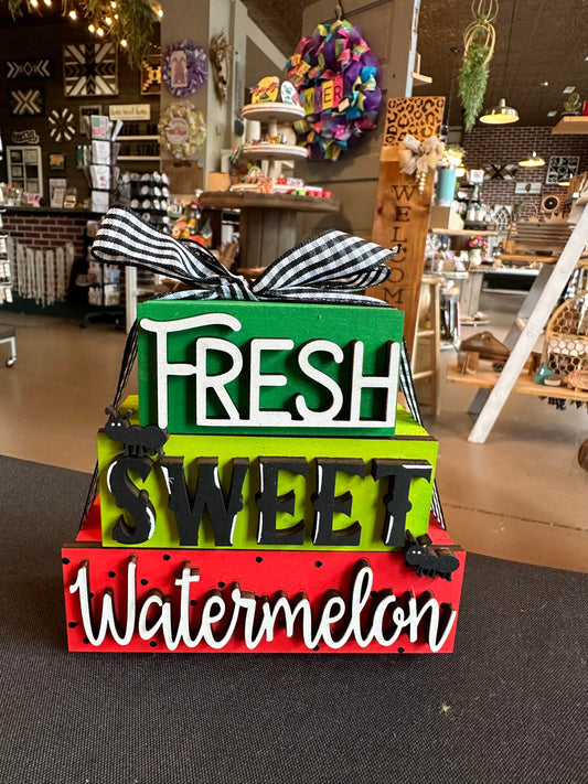 3D Boxy Book Stack - Watermelon