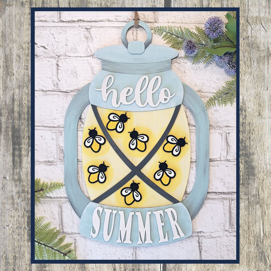 3D Door hanger - Hello Summer with Lightning bug Lantern