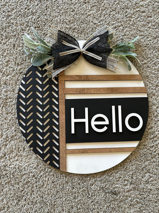 3D Door hanger - Modern Hello