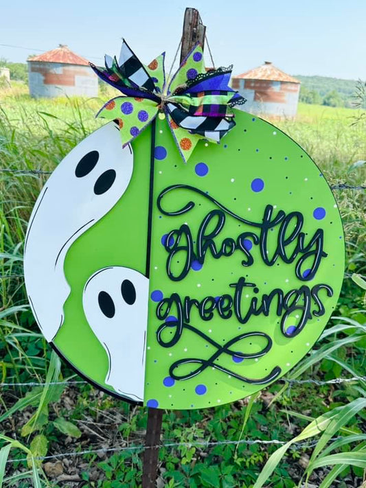 3D Door hanger - Ghostly Greetings with Ghost