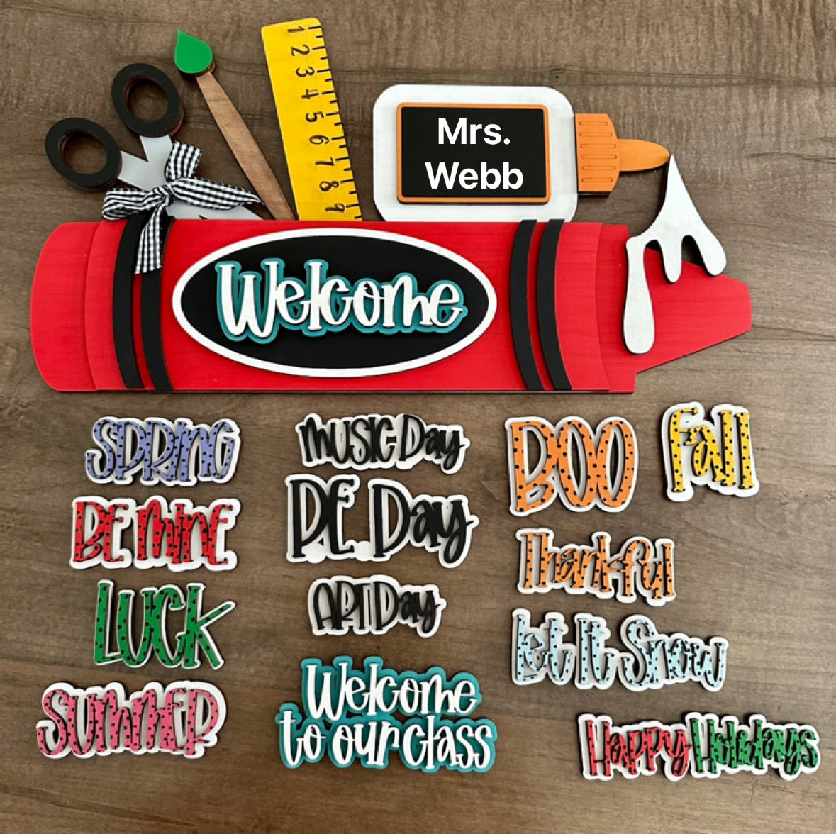 3D Interchangeable Decor - School Crayon