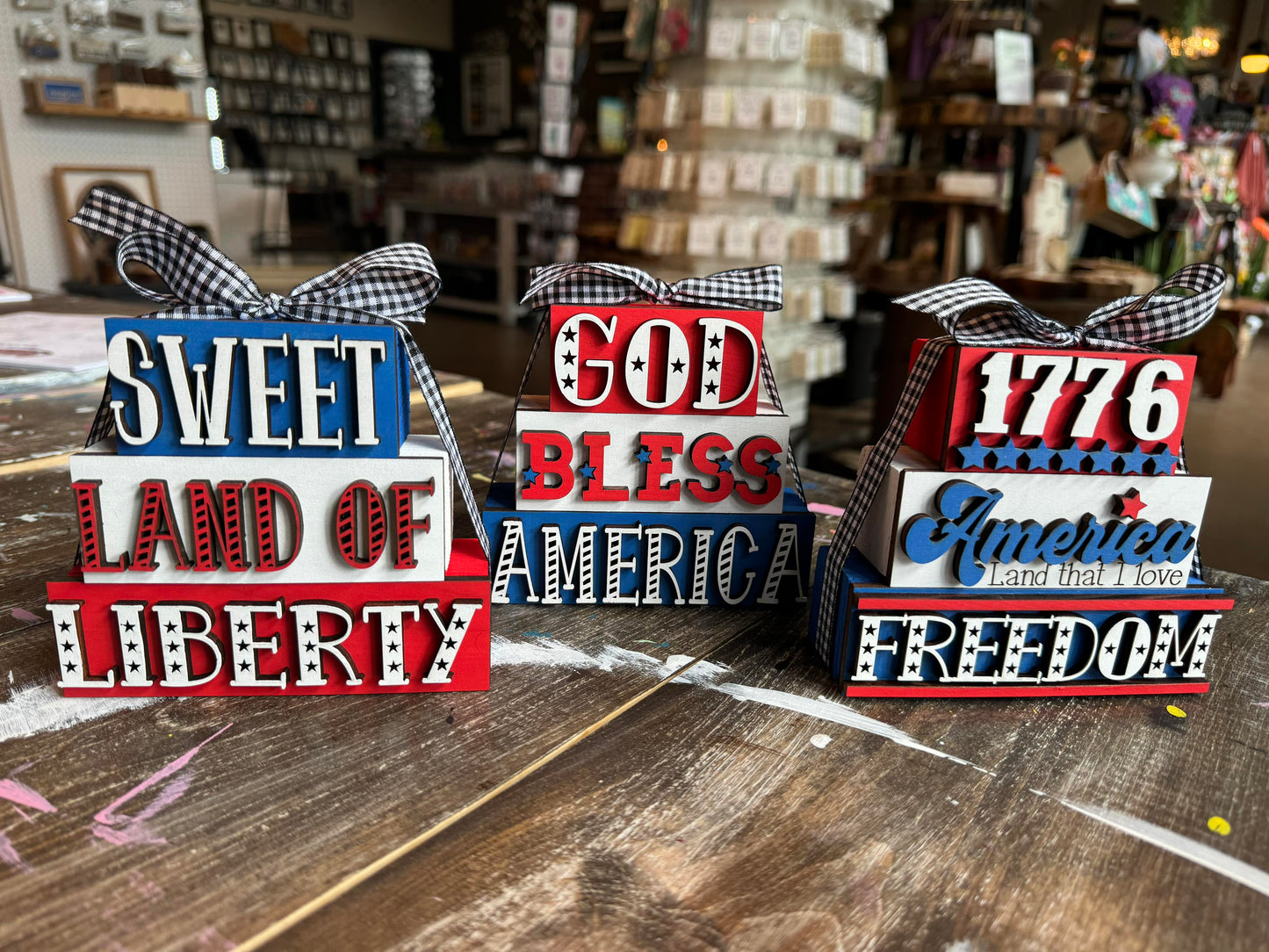 3D Boxy Book Stack - 4th of July Patriotic
