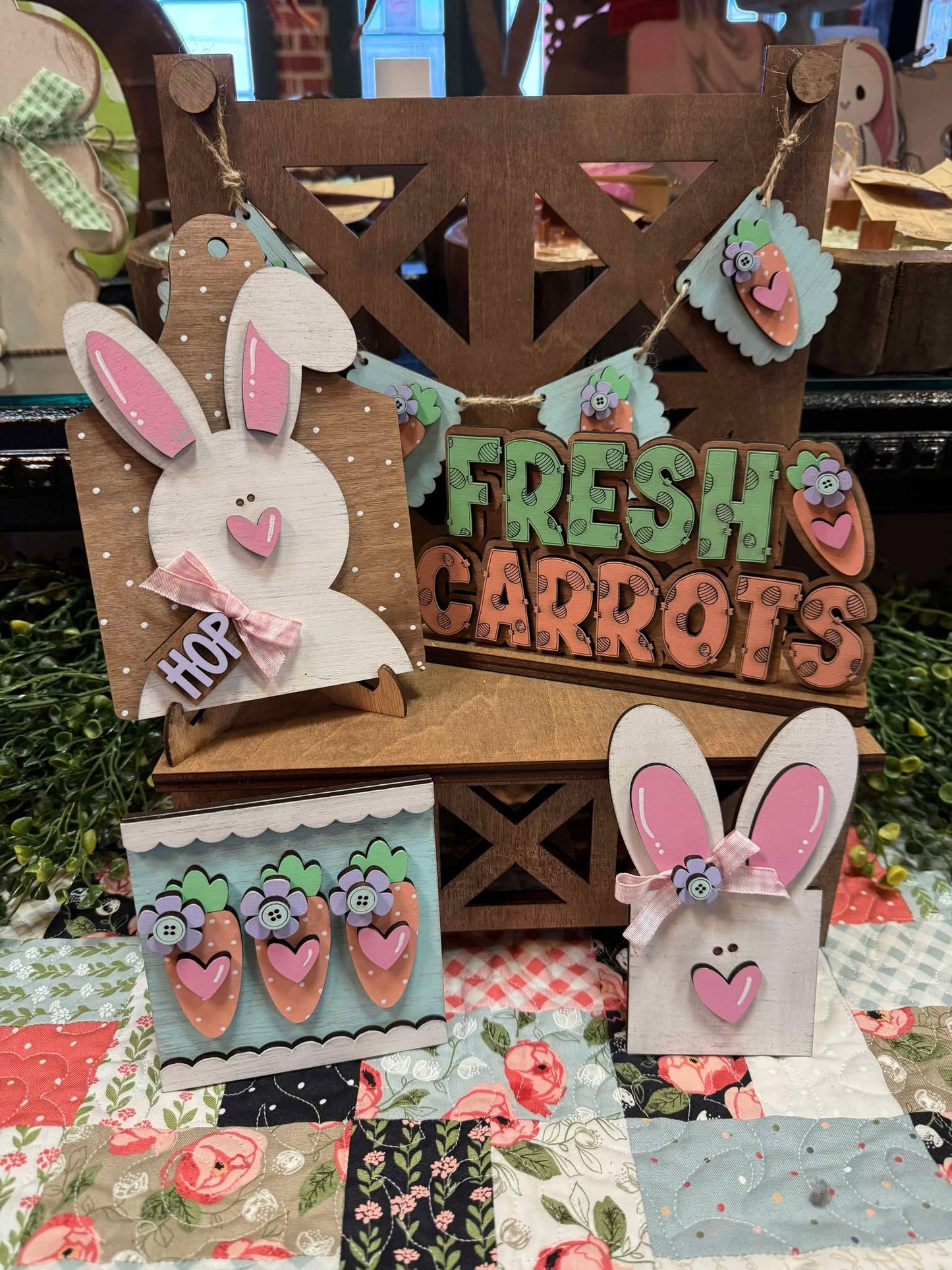 3D Tiered Tray Decor - Fresh Carrots Easter Tray