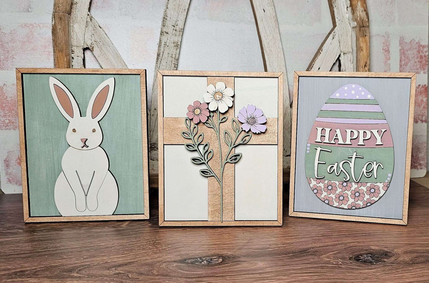 3D Happy Easter Trio