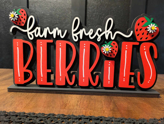 3D Standing Farm Fresh Berries