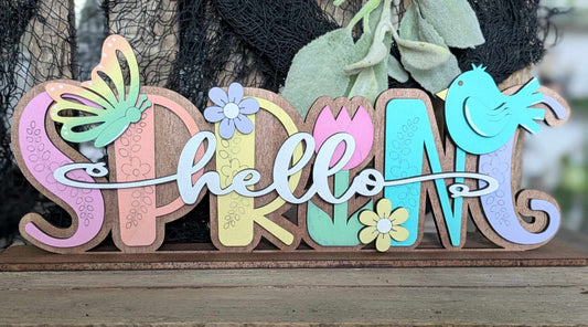 3D Standing Hello Spring Display