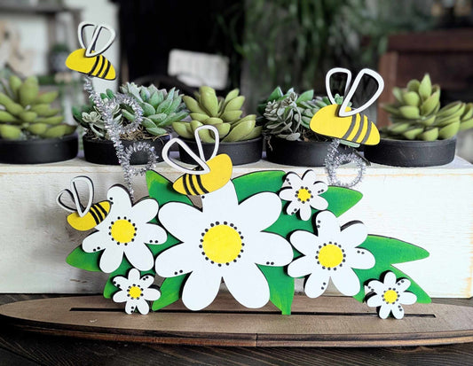 3D Standing Flowers with bees Display