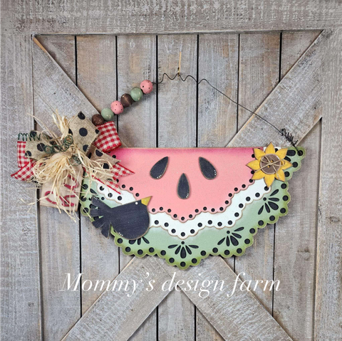 3D Mini hanger - Vintage Watermelon with Crow