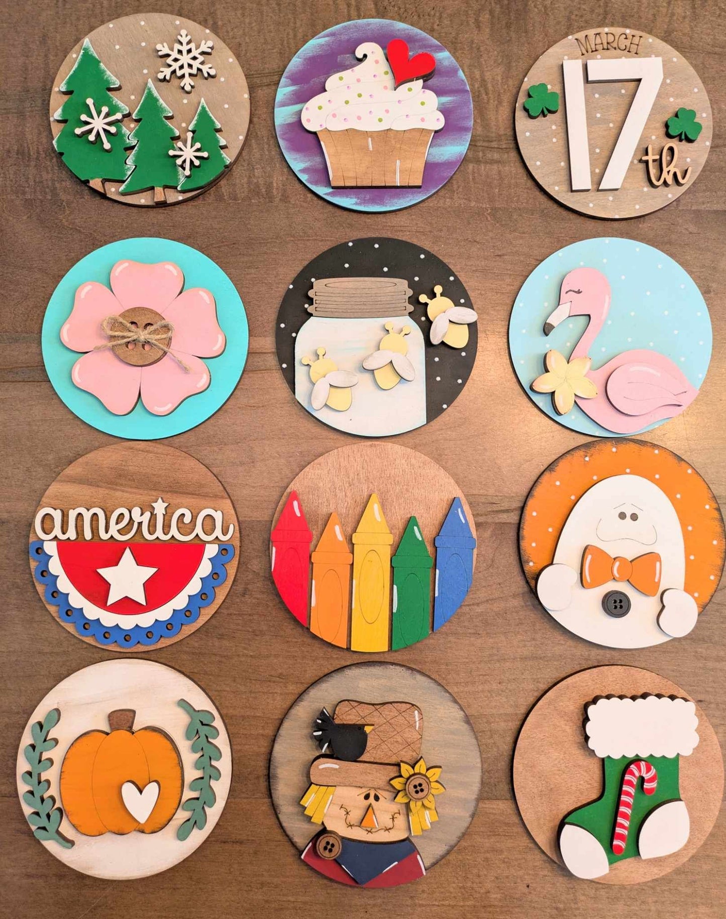 3D Interchangeable Round INSERTS - Holiday