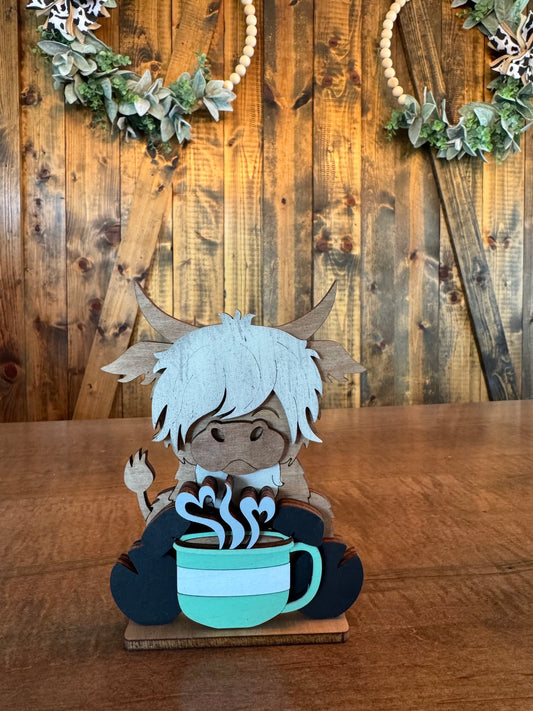 3D Standing Coffee Cow