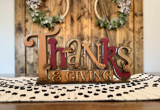 3D Standing Thanks & Giving