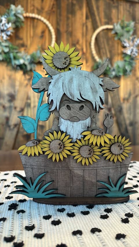 3D Standing Sunflower Cow