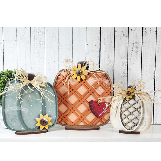 3D Fall Pumpkin Trio