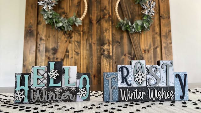 3D Standing Block Winter Displays
