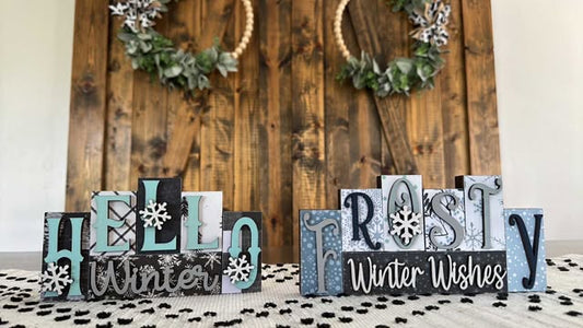 3D Standing Block Winter Displays