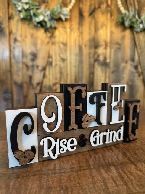 3D Standing Block Coffee Display