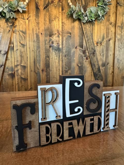 3D Standing Block Coffee Display