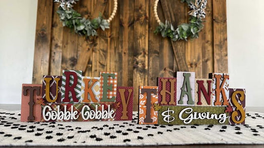 3D Standing Block Thanksgiving Displays
