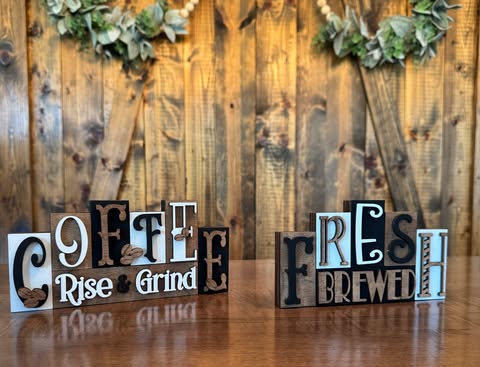 3D Standing Block Coffee Display