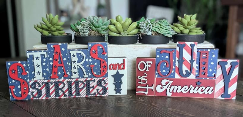 3D Standing 4th of July Display