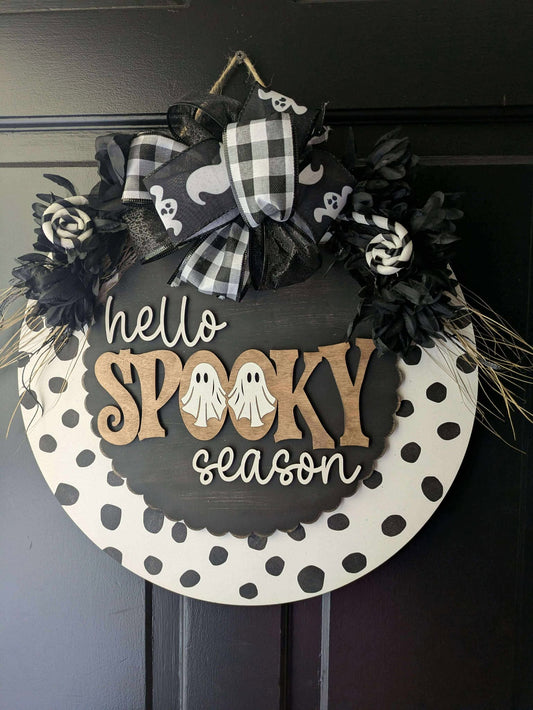 3D Door hanger Hello Spooky Season Ghost