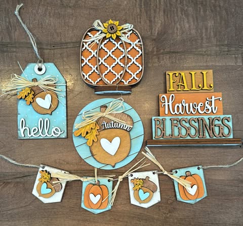 3D Tiered Tray Decor - Harvest Blessing Pumpkin