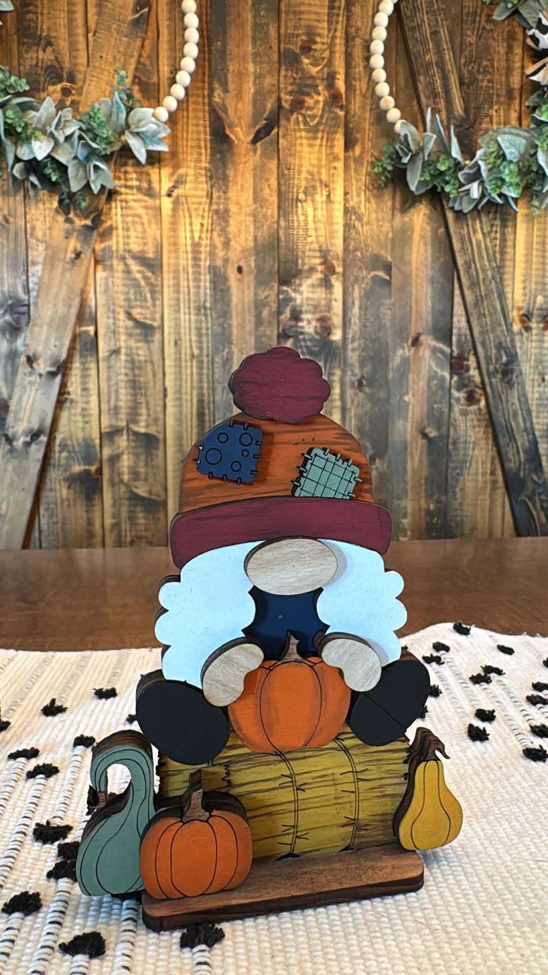 3D Fall Harvest Standing Small Gnomes