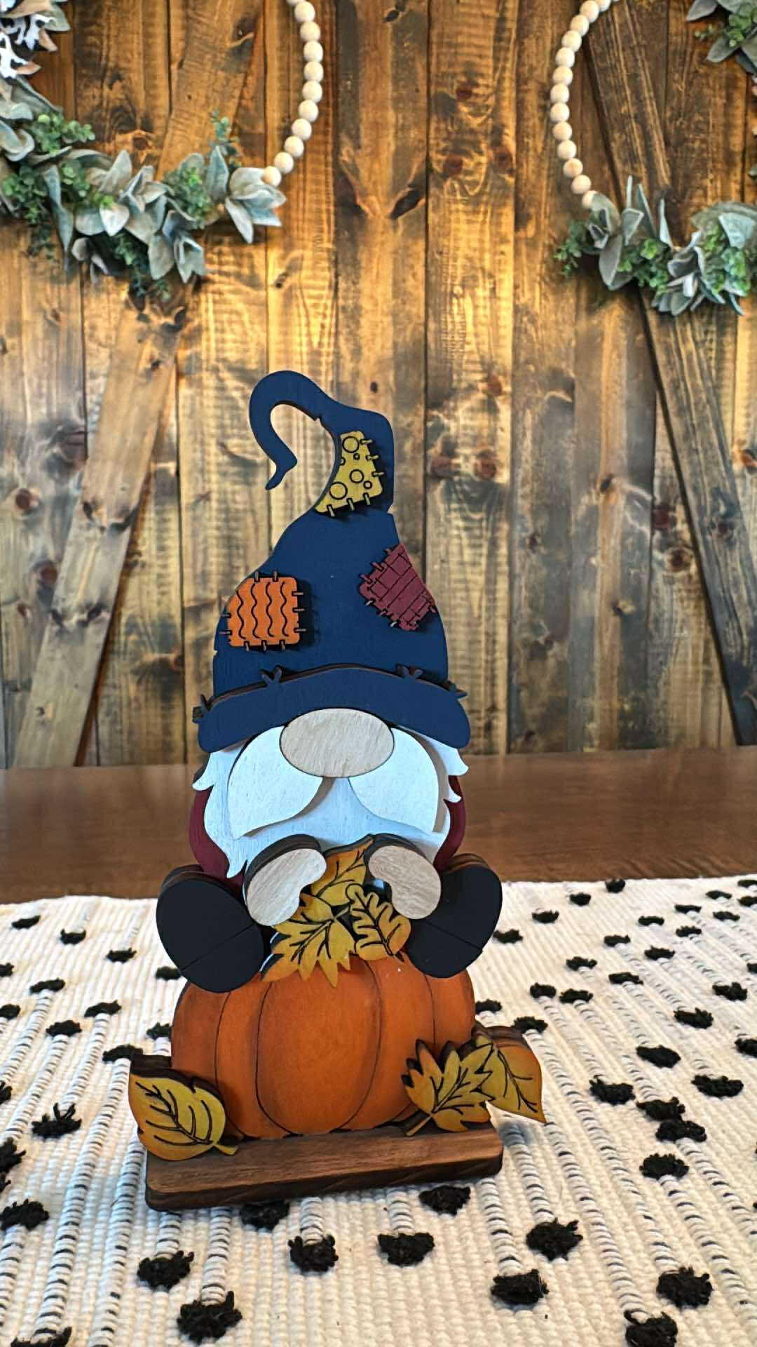 3D Fall Harvest Standing Small Gnomes