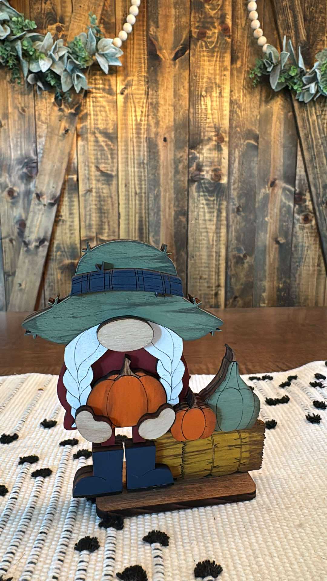 3D Fall Harvest Standing Small Gnomes