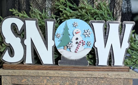 3D Standing Snow with Snow Globe