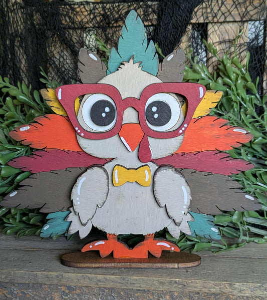 3D Standing Turkey with glasses