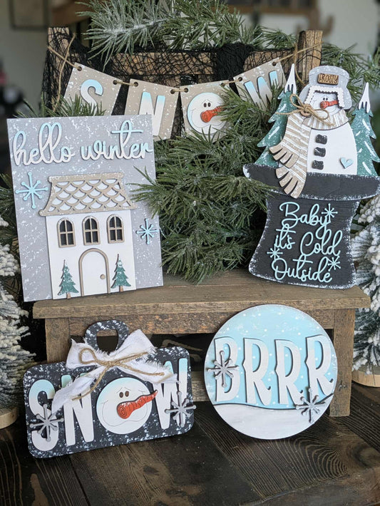 3D Tiered Tray Decor - Hello Winter Snow