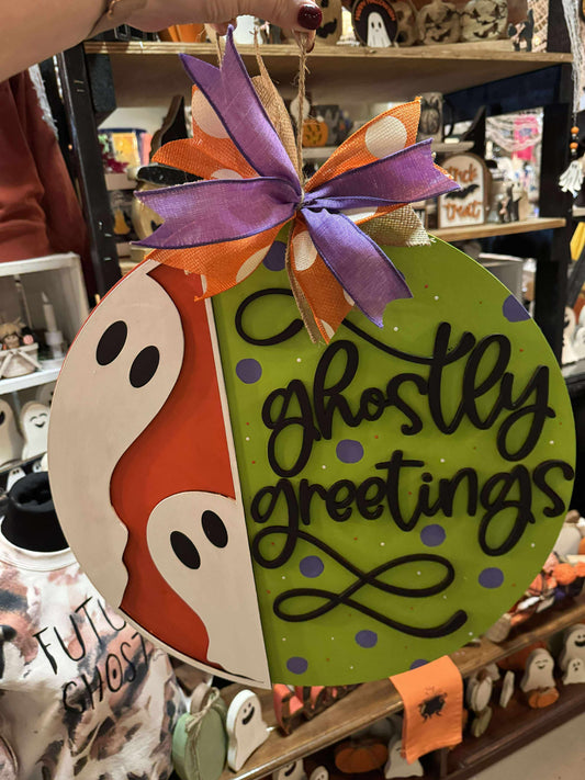 3D Door hanger - Ghostly Greetings with Ghost