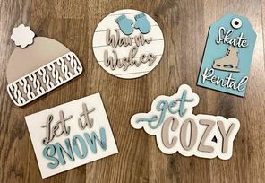 3D Tiered Tray Decor - Winter