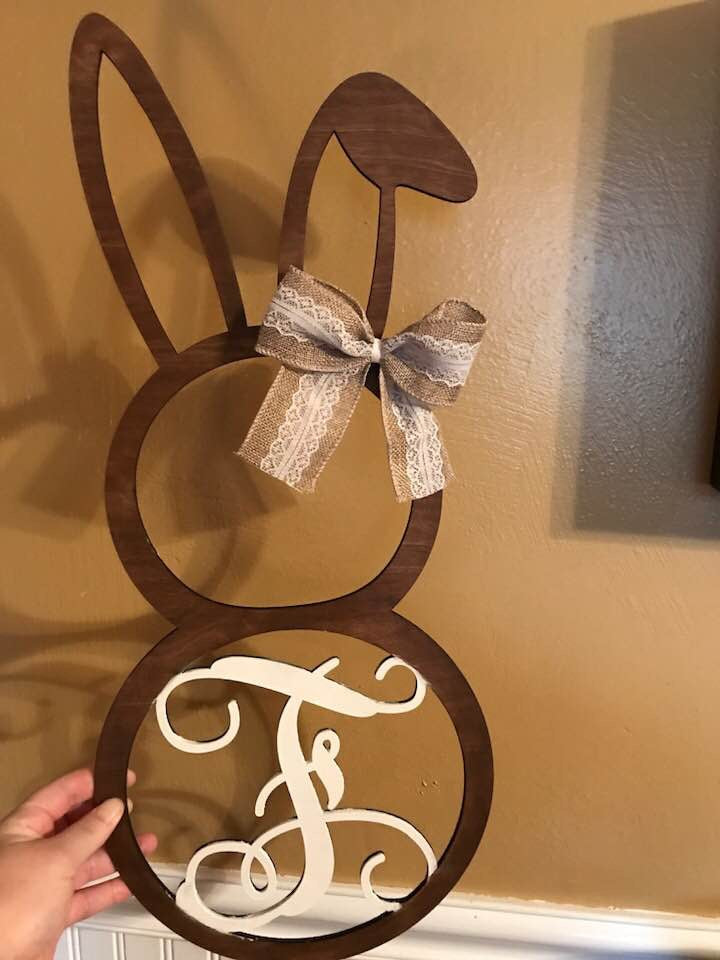 Door hanger Bunny with Letter